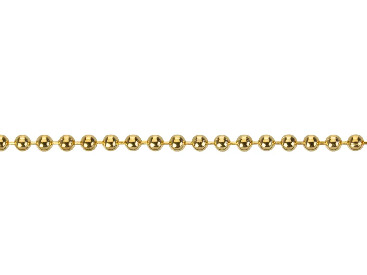 Gold Plated 1.5mm Ball Chain 18"/45cm Unhallmarked