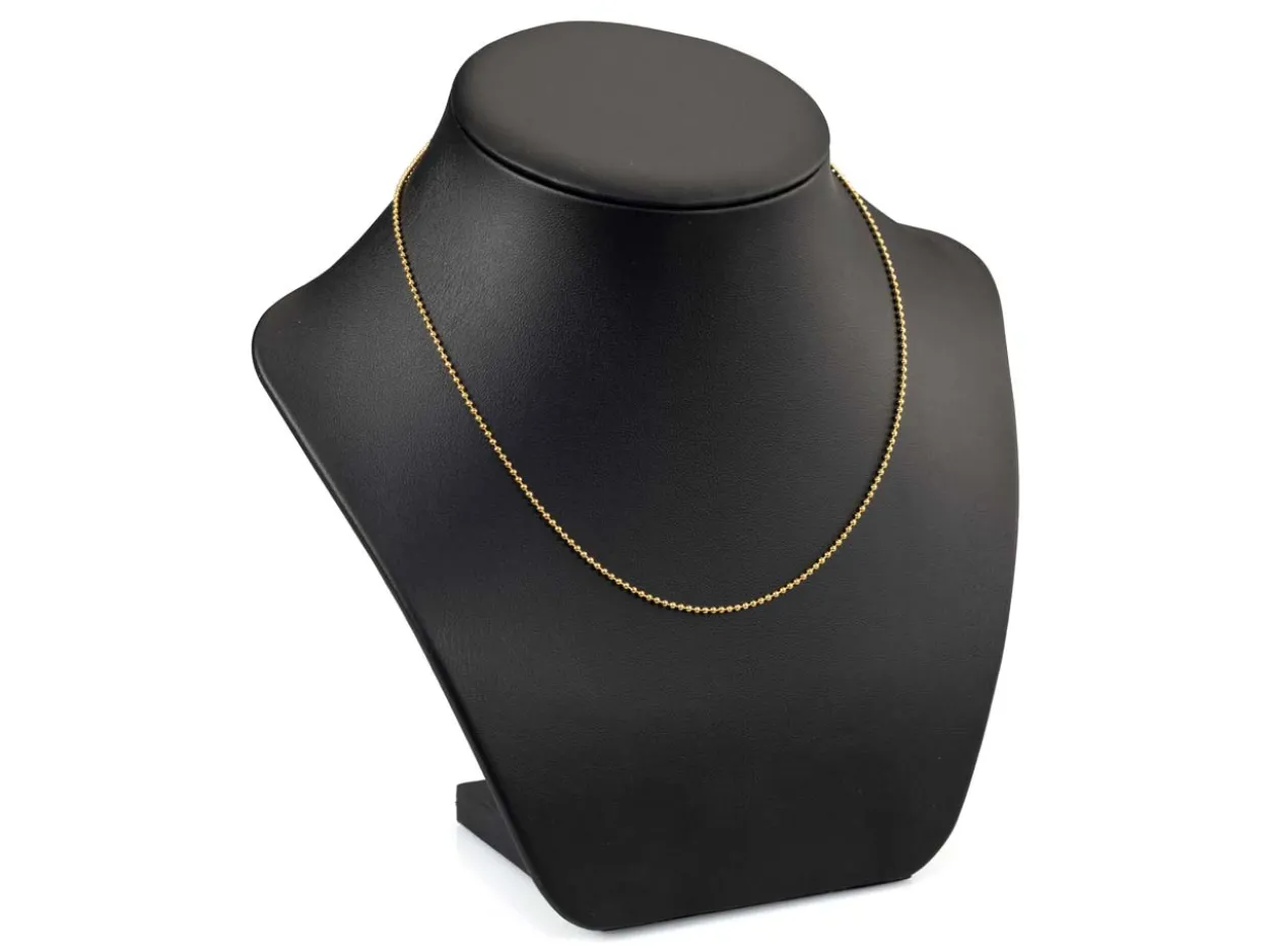 Gold Plated 1.5mm Ball Chain 18"/45cm Unhallmarked