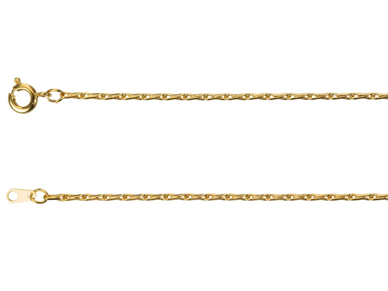Gold Plated 1.8mm Barleycorn Chain 16"/40cm Unhallmarked