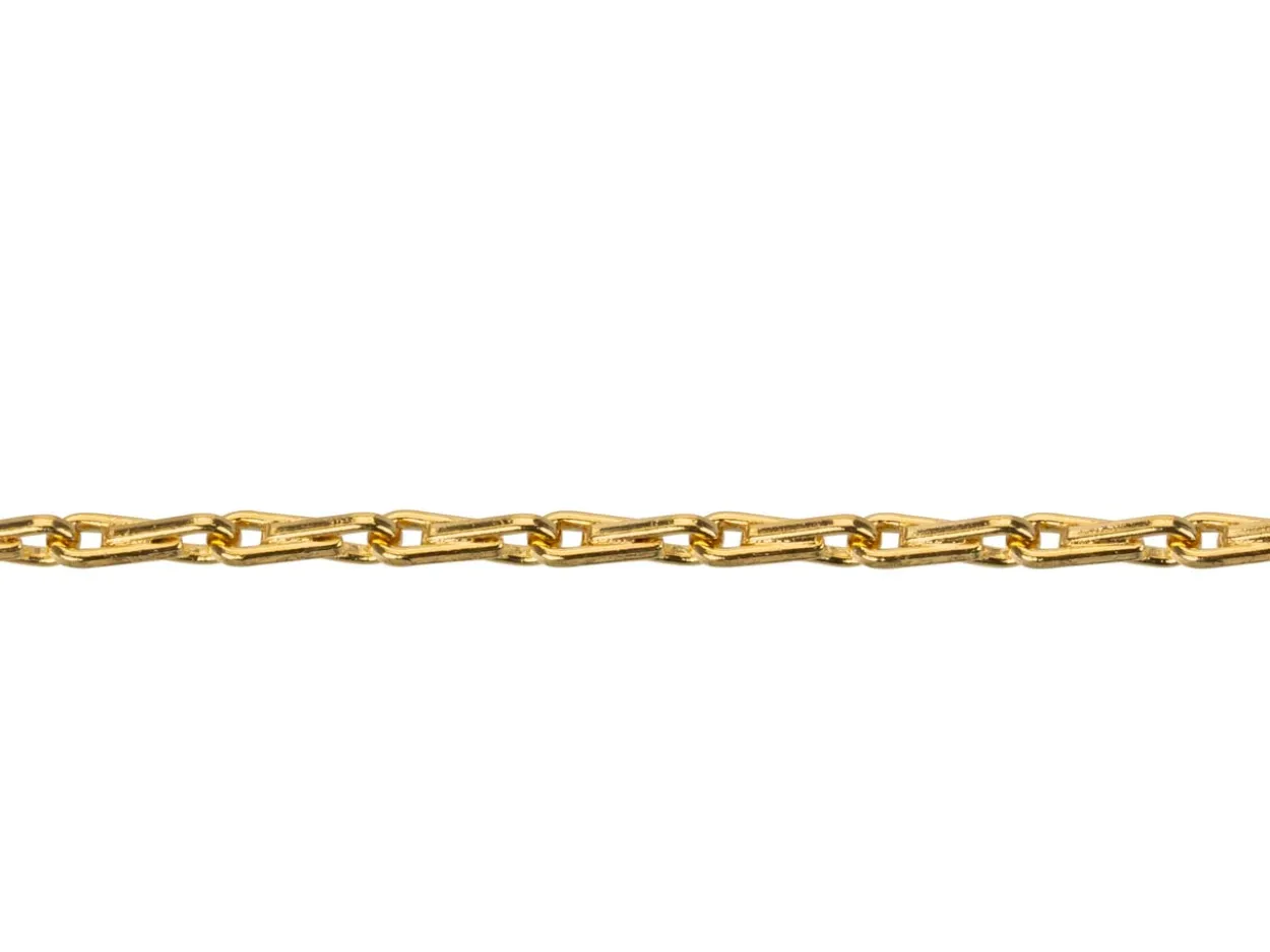 Gold Plated 1.8mm Barleycorn Chain 16"/40cm Unhallmarked