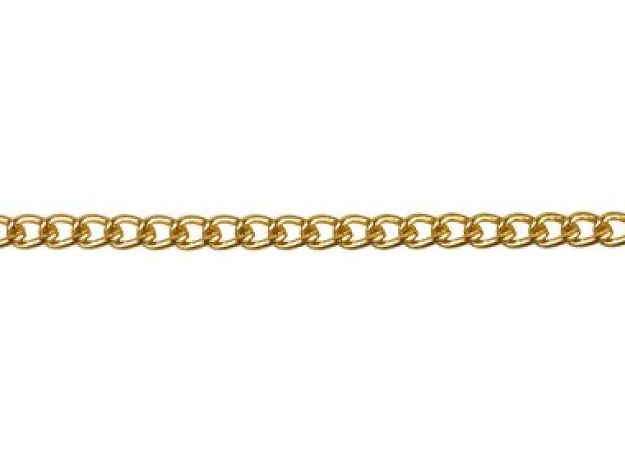 Gold Plated 2.8mm Curb Chain Loose 1 Metre Length Unhallmarked