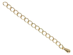 Gold Plated 2.7mm Extension Chain 2.2"/5.5cm With Dropper Small Unhallmarked