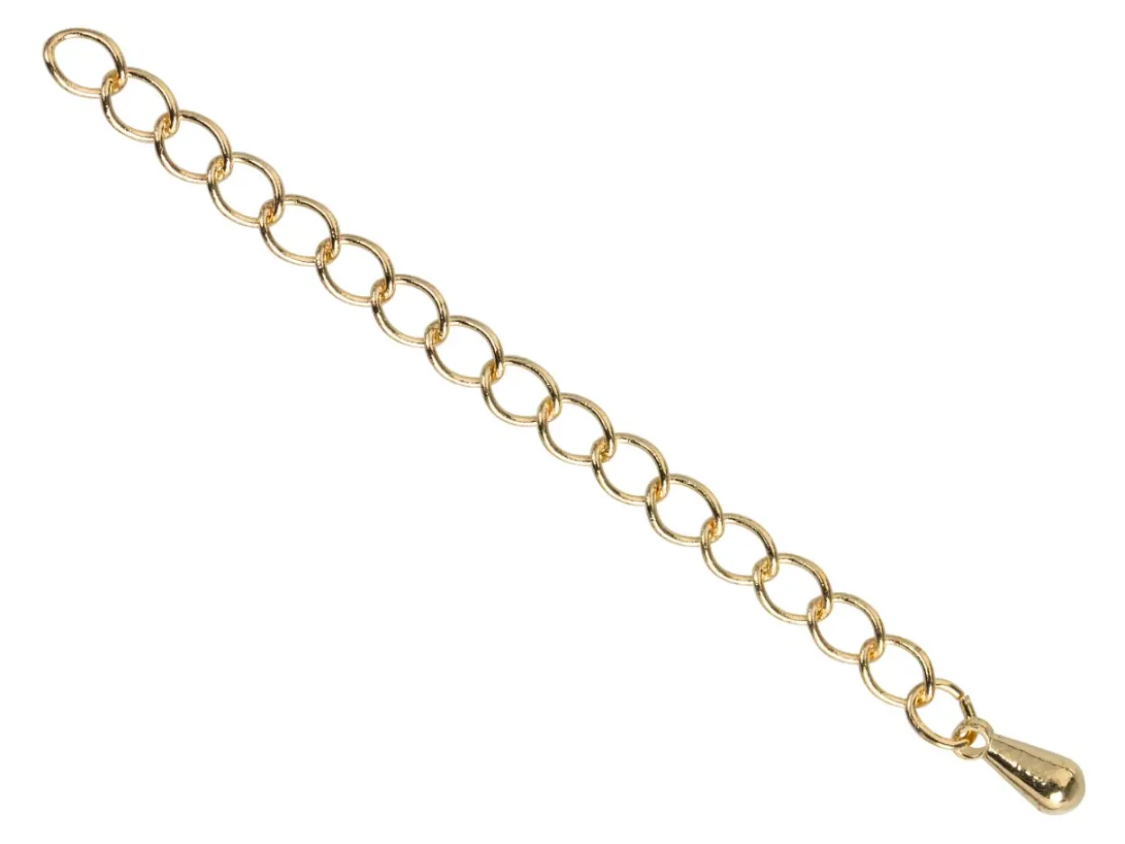Gold Plated 2.7mm Extension Chain 2.2"/5.5cm With Dropper Small Unhallmarked