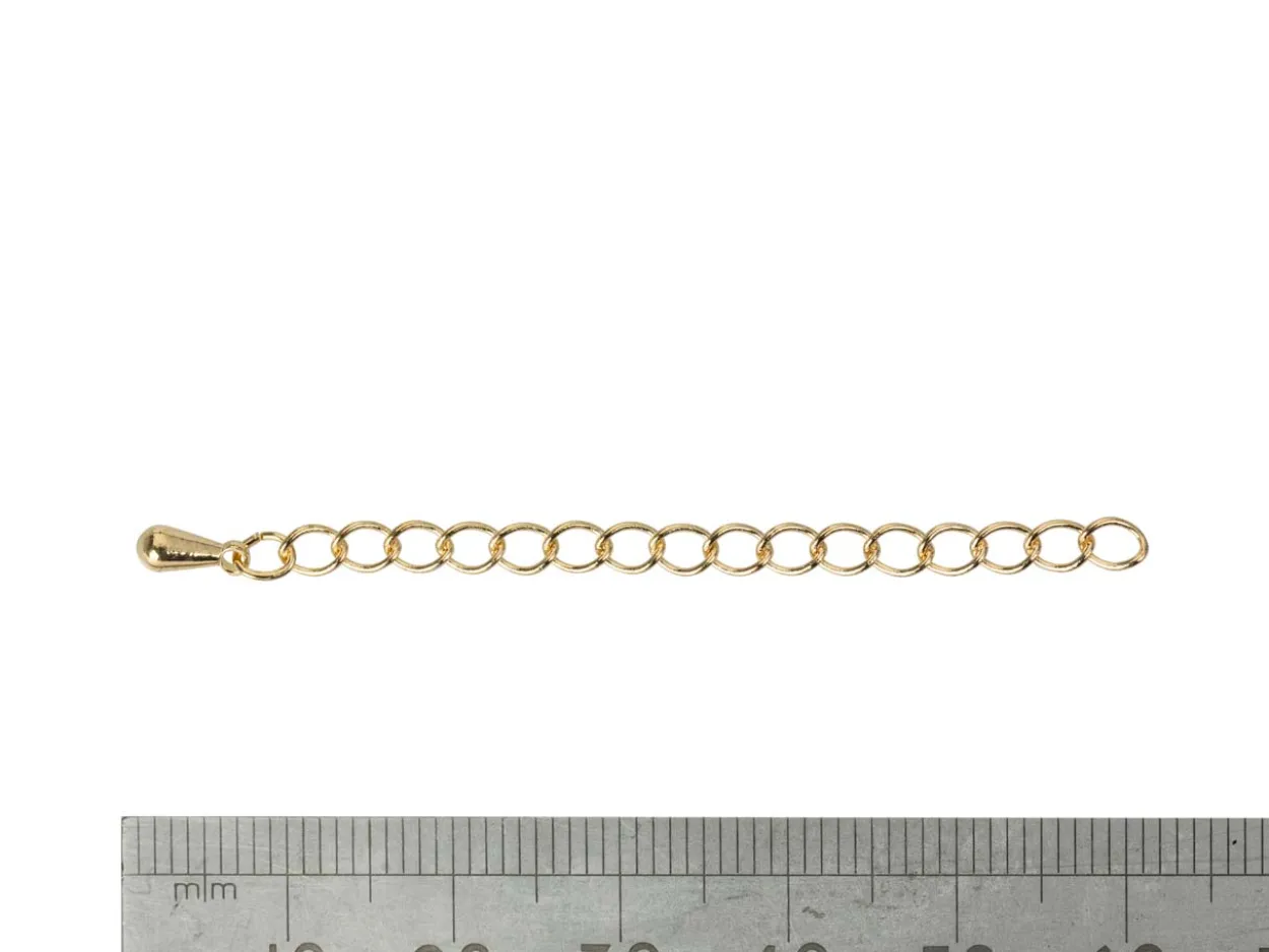 Gold Plated 2.7mm Extension Chain 2.2"/5.5cm With Dropper Small Unhallmarked