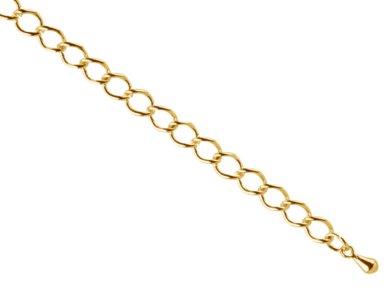 Gold Plated 4.5mm Extension Chain 3.3"/8.5cm With Dropper Large Unhallmarked