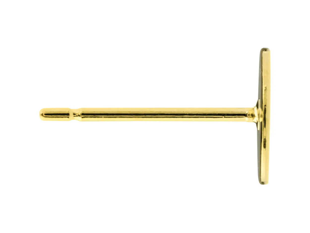 Gold Plated 7mm Flat Disc And Post, Pack of 10