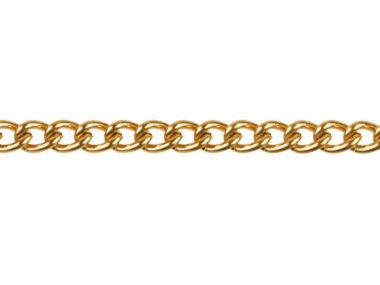 Gold Plated 4.4mm Open Curb Chain Loose 1 Metre Length Unhallmarked