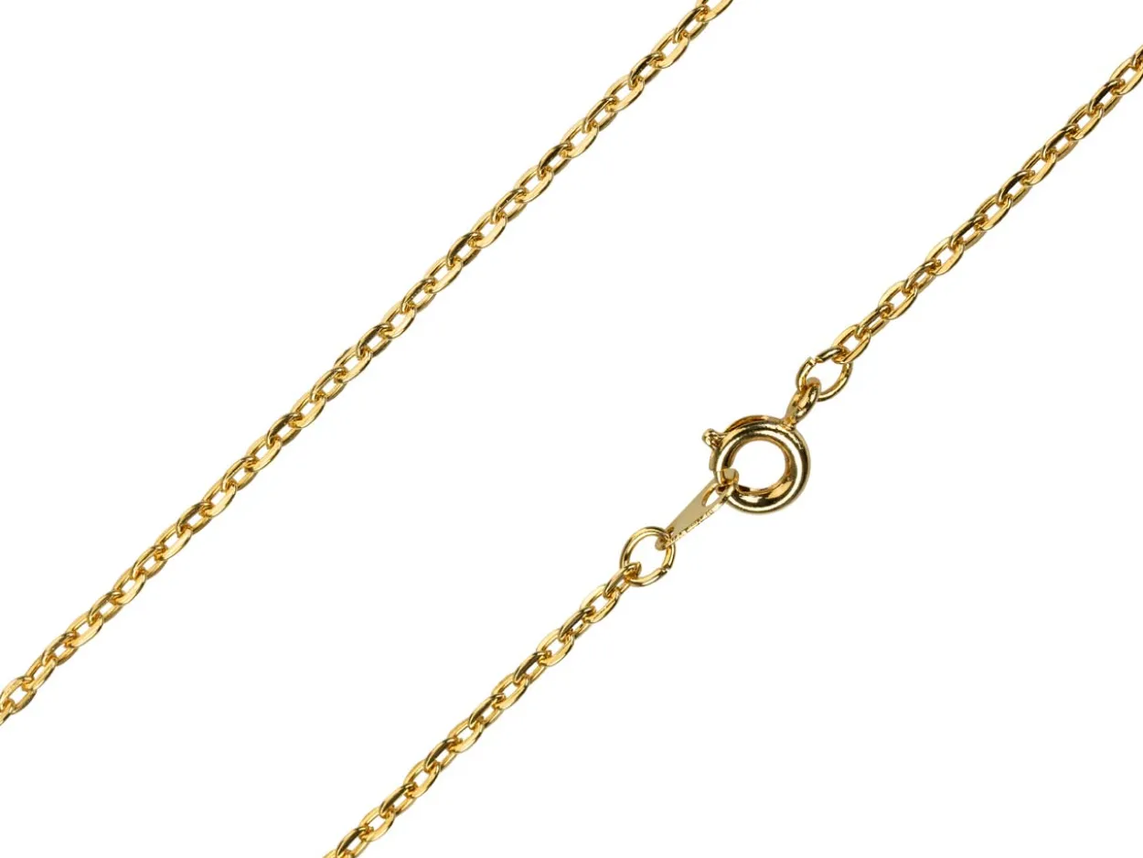 Gold Plated 2.0mm Oval Trace Chain 18"/45cm Unhallmarked
