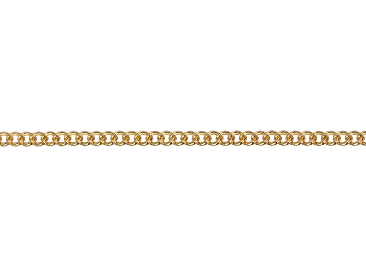 Gold Plated 1.2mm Round Curb Chain 16"/40cm Unhallmarked