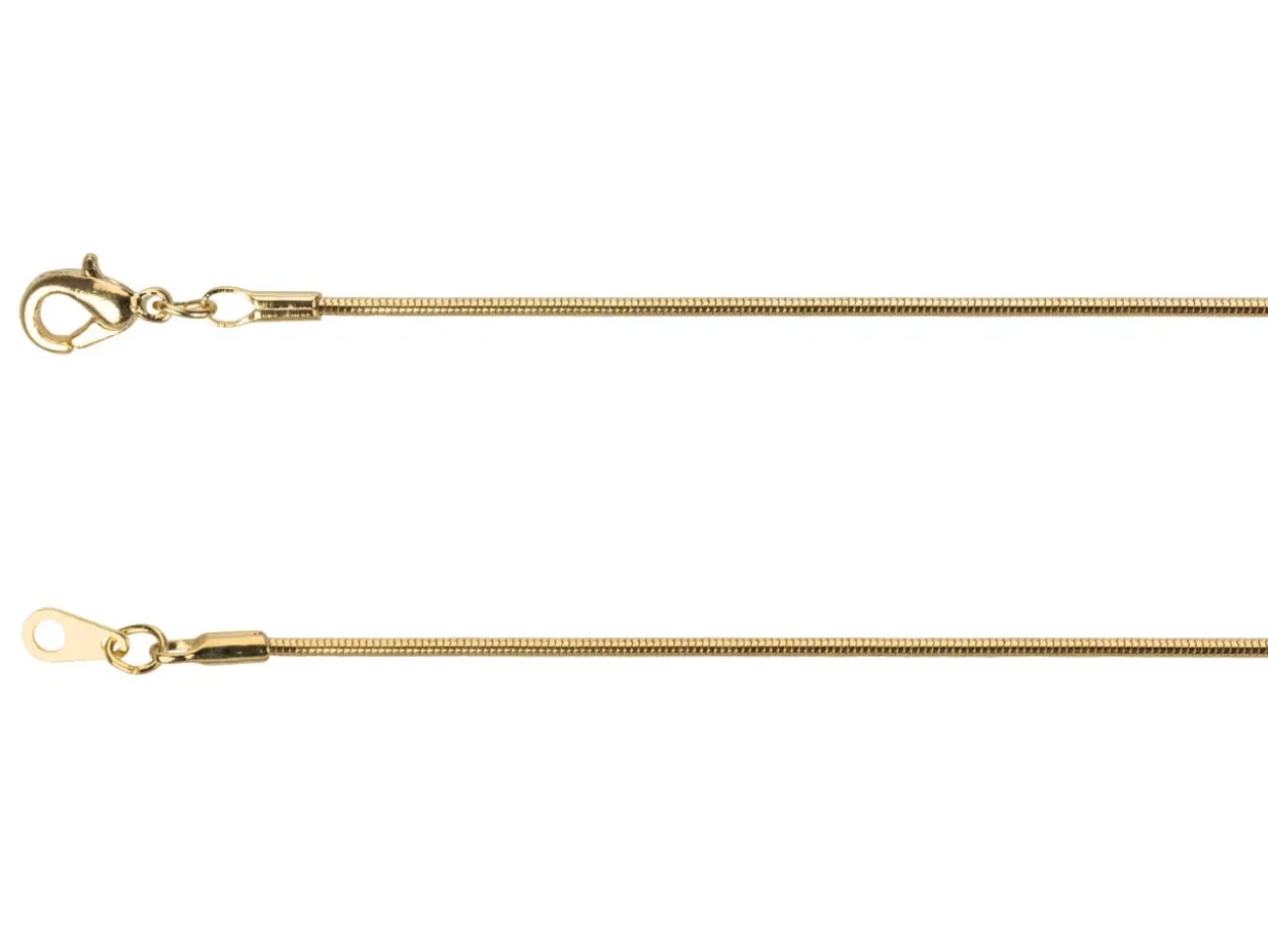 Gold Plated 1.1mm Round Snake Chain 16"/40cm Unhallmarked