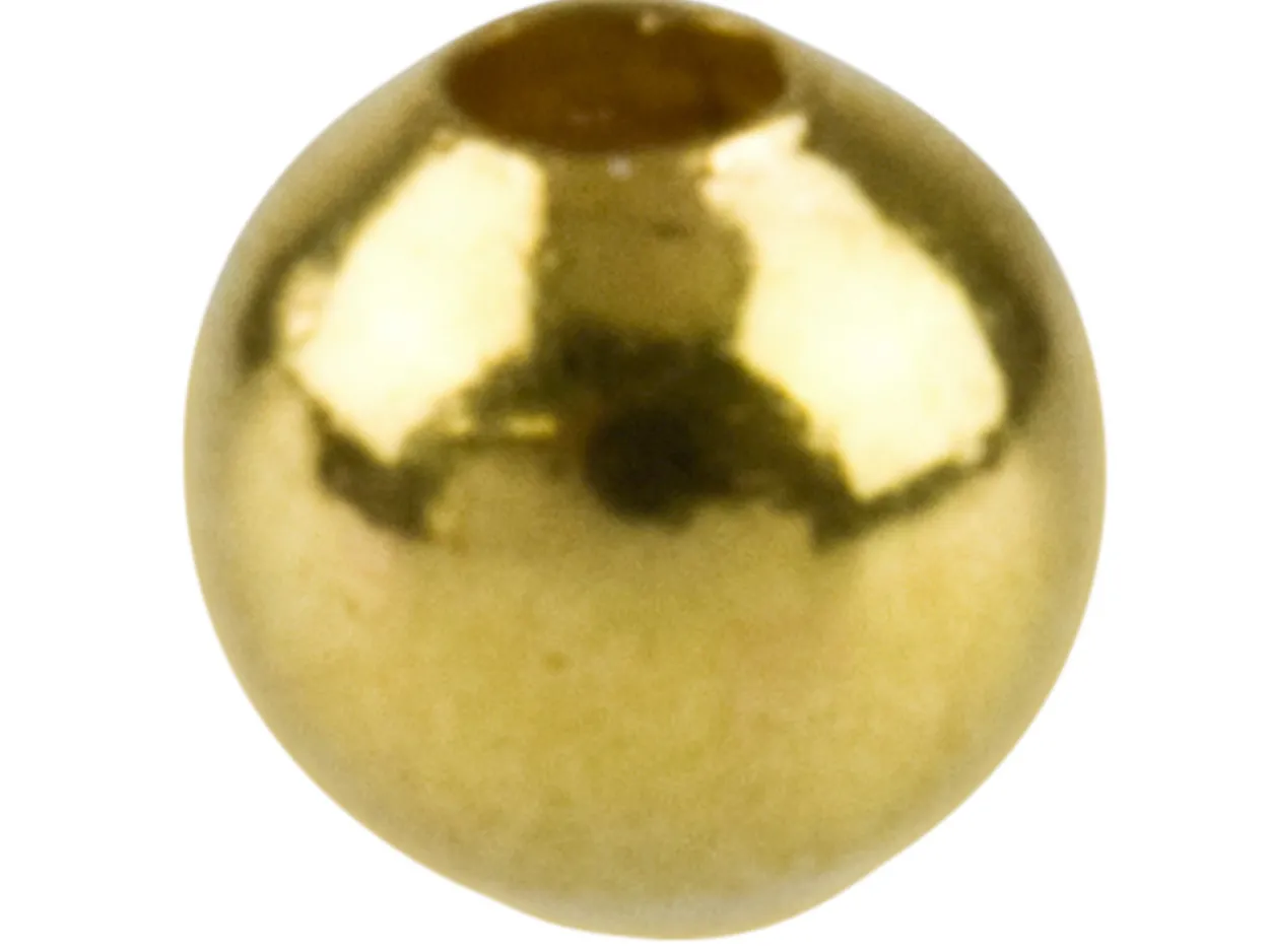 Gold Plated Plain Round 2.5mm 2 Hole Beads Pack of 50