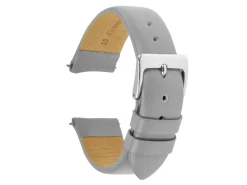 Grey Genuine Calf Leather Watch Strap, 18mm