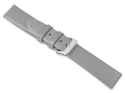 Grey Genuine Calf Leather Watch Strap, 18mm