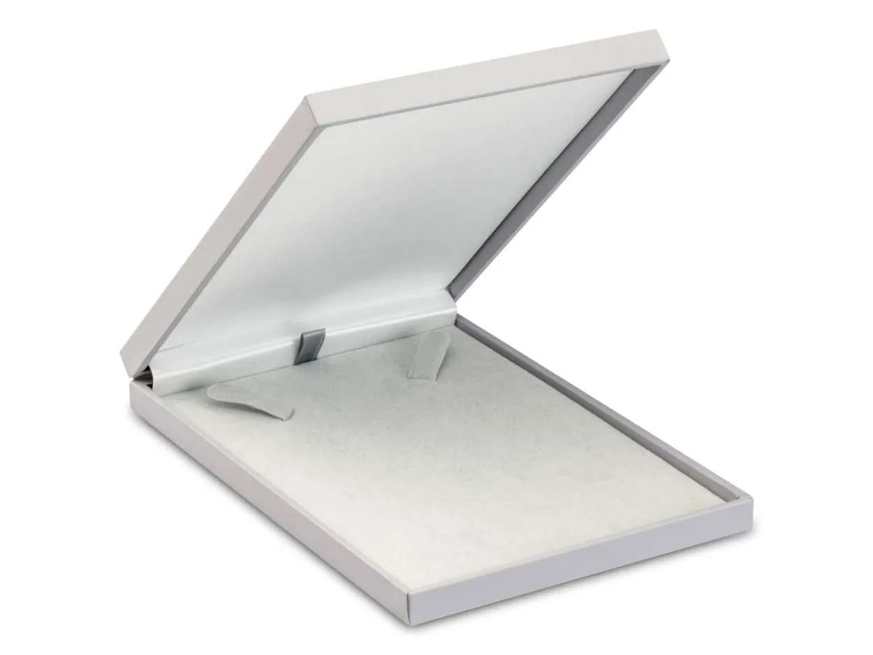 Grey Soft Touch Postal Necklace Box