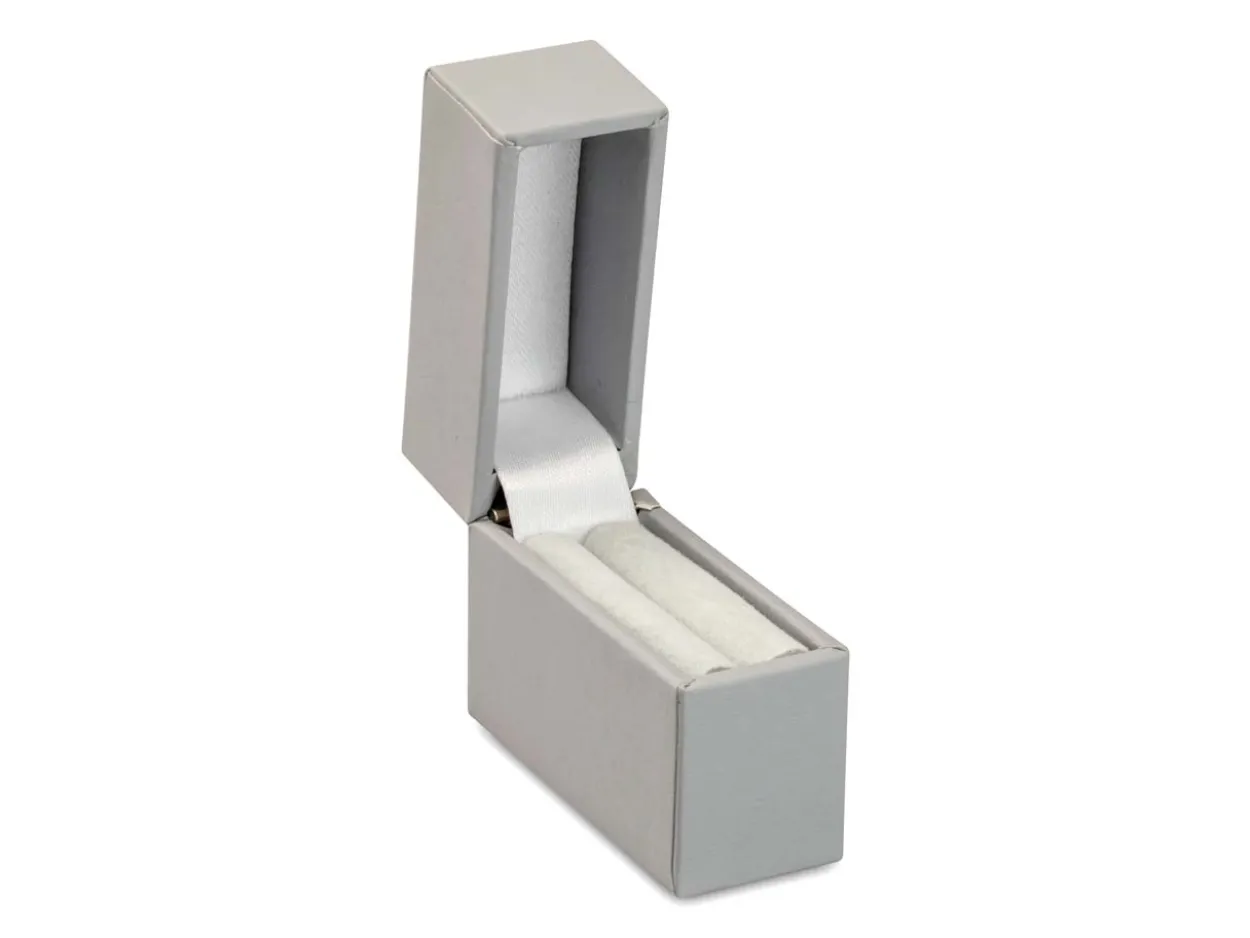 Grey Soft Touch Postal Ring Box