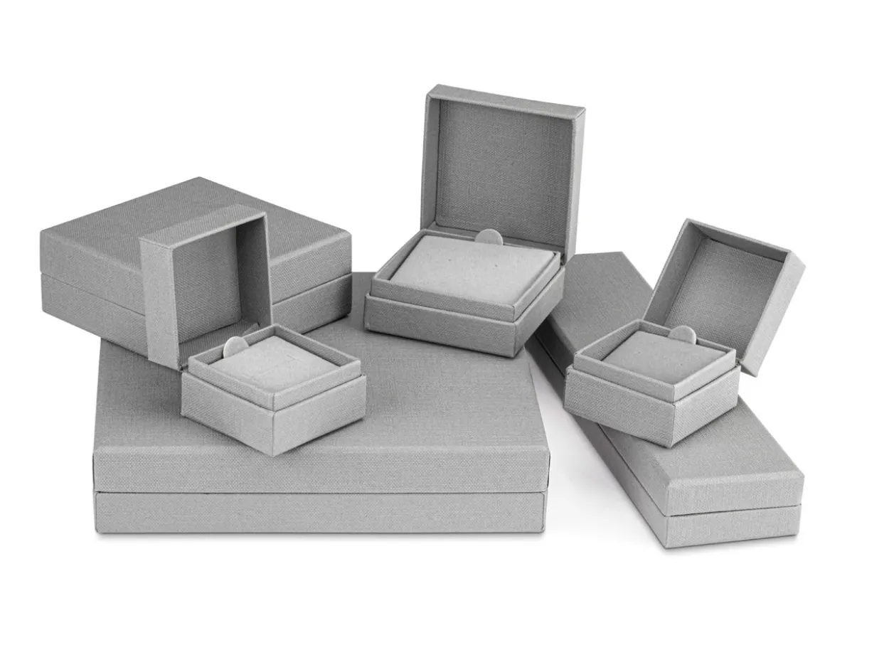 Grey Textured Eco Earring Box