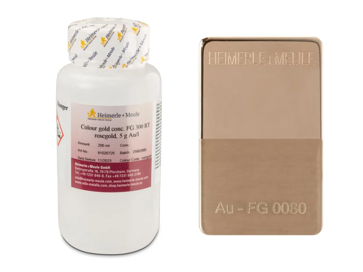 Heimerle + Meule Gold Plating Concentrate Fg 300 Rt Flash , Rose, 1g Au/200ml, 200ml, Un1935