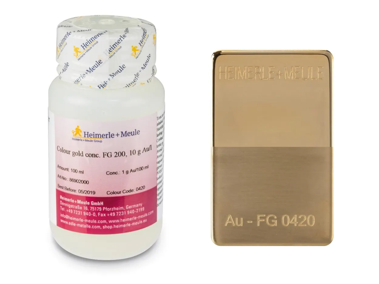 Heimerle + Meule Gold Plating Solution Concentrate 100ml 1g Au/100ml 9ct Yellow F0420, Un1935