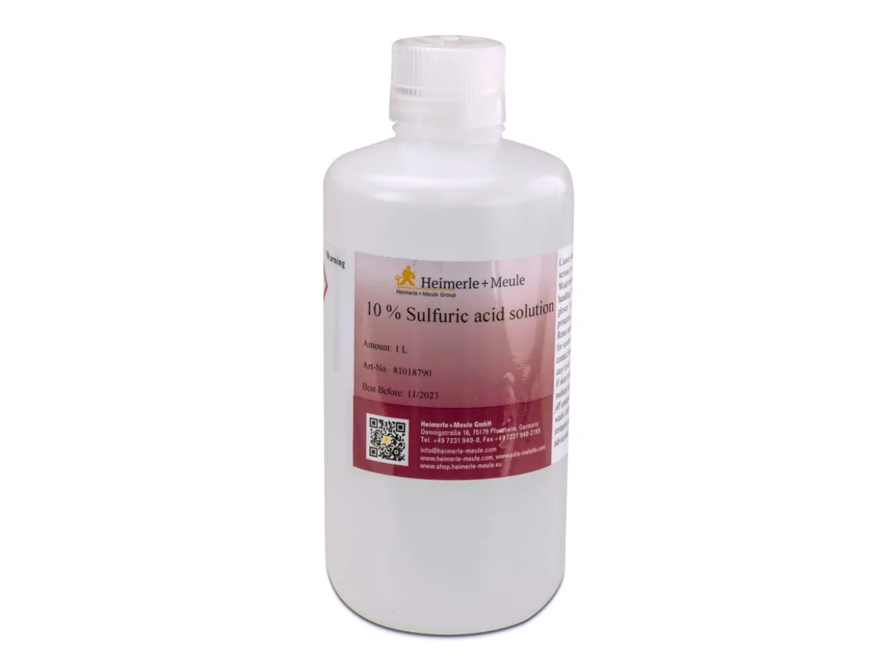 Heimerle + Meule 10% Sulphuric Acid Solution, For Pre-treatment Of Rhodium Whitestar, 1l, Un2796