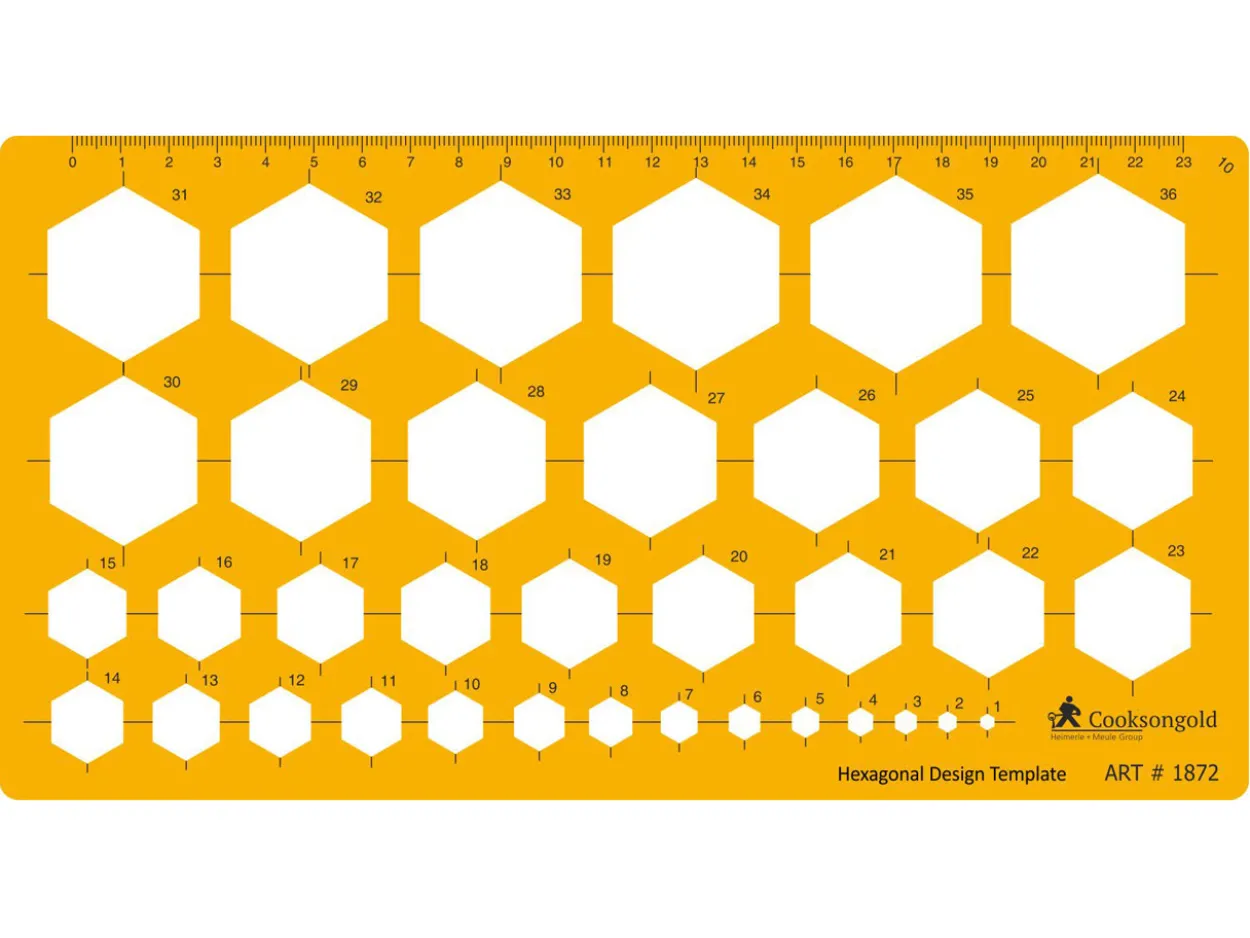 Hexagon Template, 3mm To 42mm Diameters
