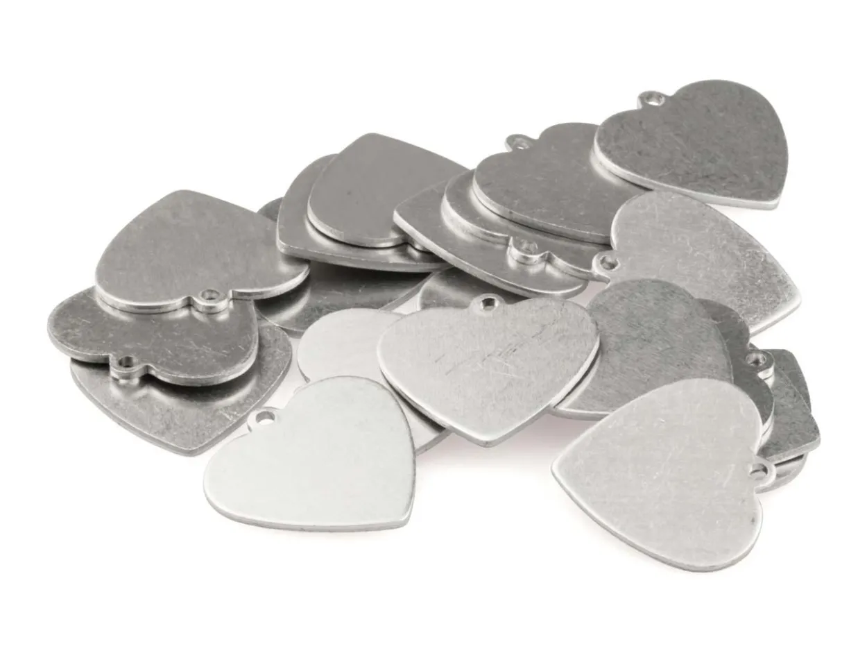 ImpressArt Aluminium Heart 16mm Stamping Blank Pack of 20 Pierced Hole