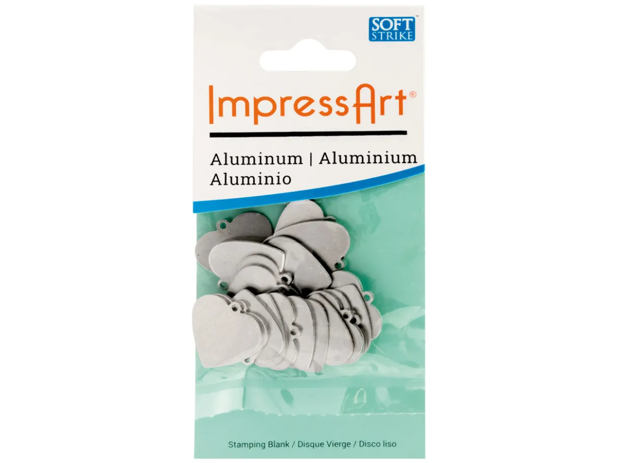 ImpressArt Aluminium Heart 16mm Stamping Blank Pack of 20 Pierced Hole