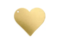 ImpressArt Brass Heart 19mm Stamping Blank Pack of 5 Pierced Hole