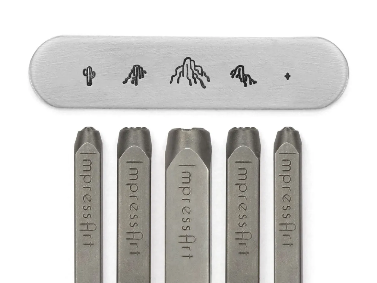 ImpressArt Signature Desert Mountain Design Stamp Pack of 5