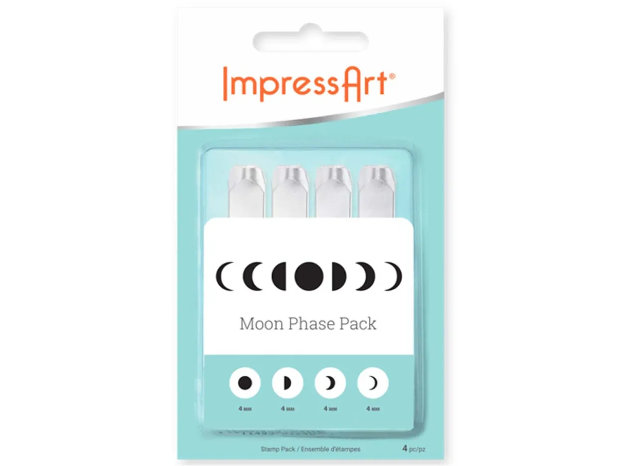ImpressArt Signature Moon Phase Design Stamp 4mm Pack of 4