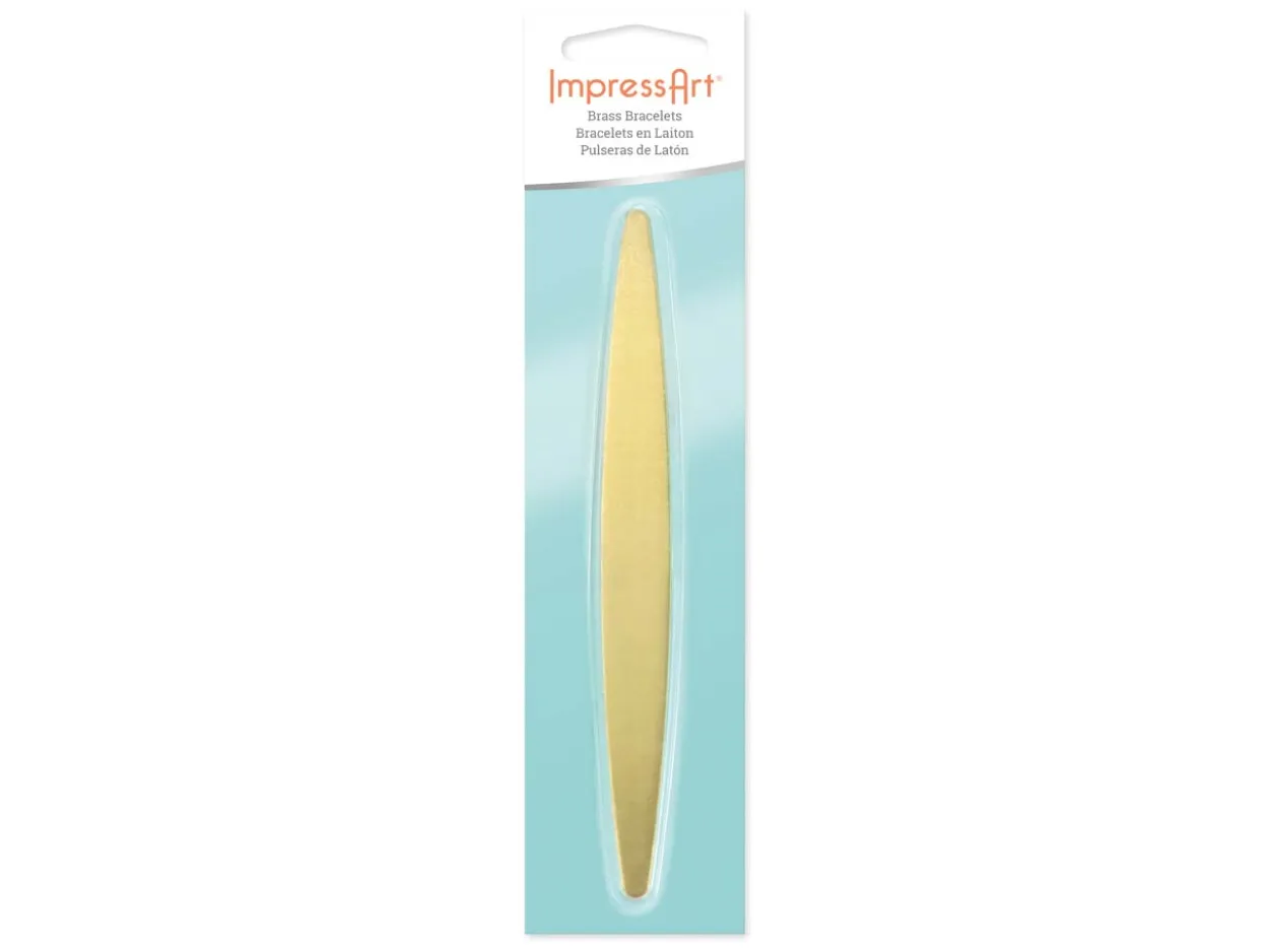 ImpressArt Tapered Brass Cuff Bangle 150x16mm Stamping Blank Pack of 3