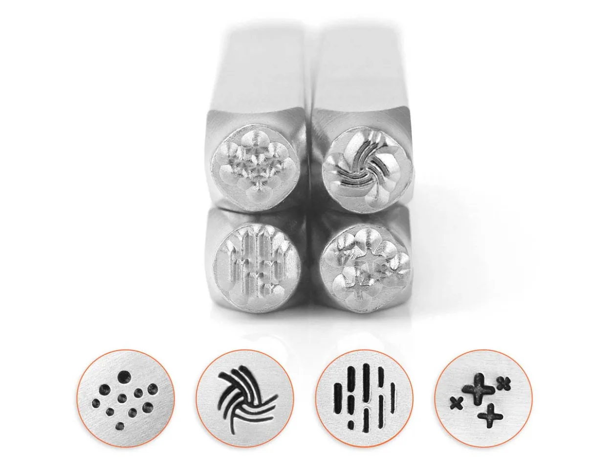 ImpressArt Texture Series 3 Design Stamp Set 6mm Pack of 4