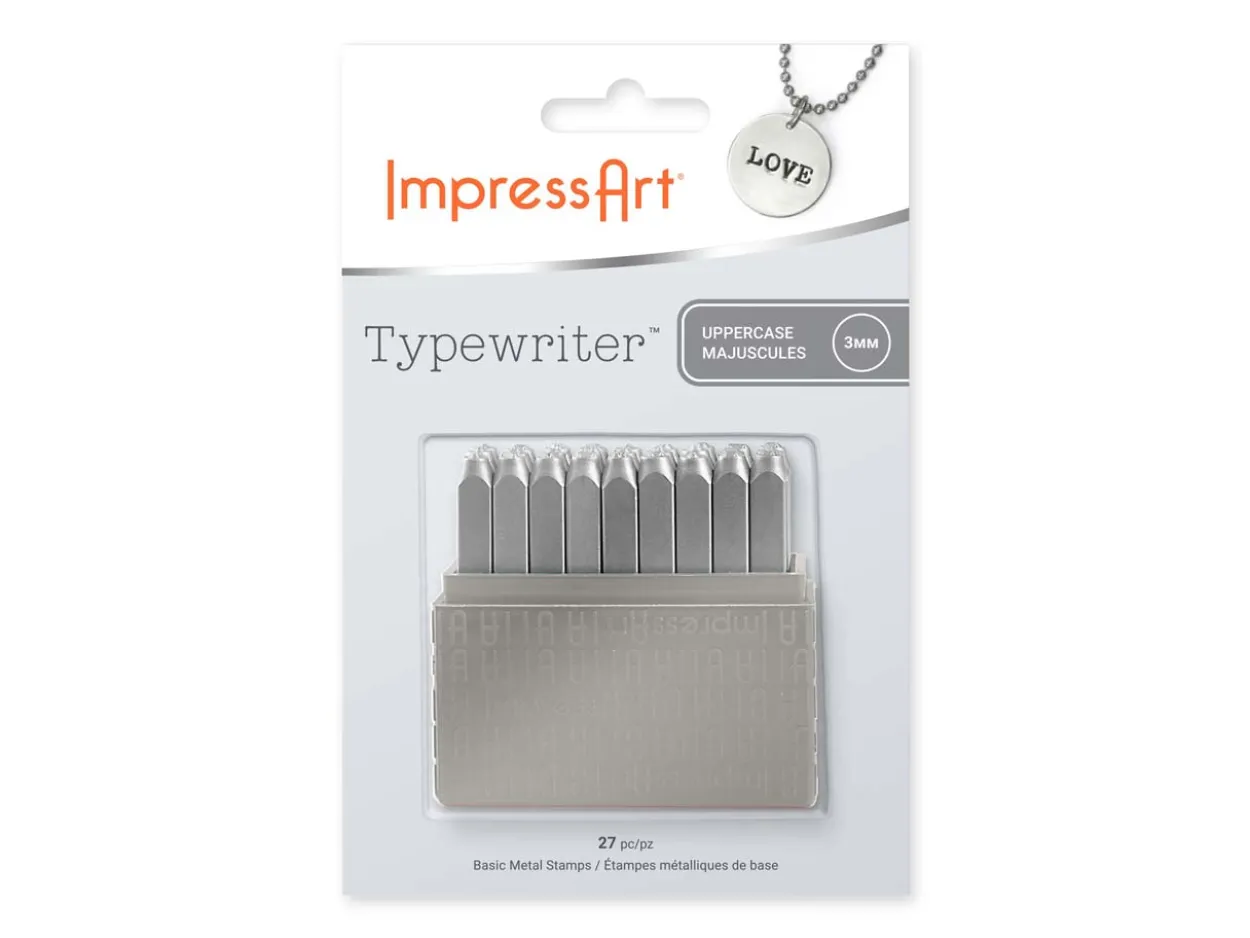 ImpressArt Typewriter Basic Letter Stamp Set Uppercase 3mm