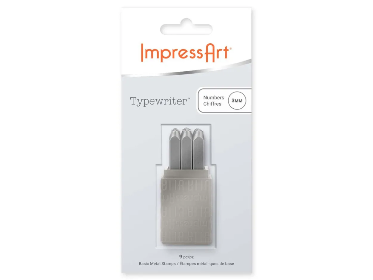 ImpressArt Typewriter Basic Number Stamp Set 3mm