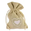Jute Bag Small Pack of 10, Large Heart