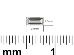 Lab Grown Diamond 0.05ct, Baguette Cut, D Colour Vs Clarity, 3x1.5mm