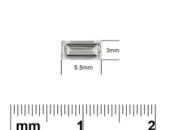Lab Grown Diamond 0.38ct, Baguette Cut, D Colour Vs Clarity, 5.5x3mm