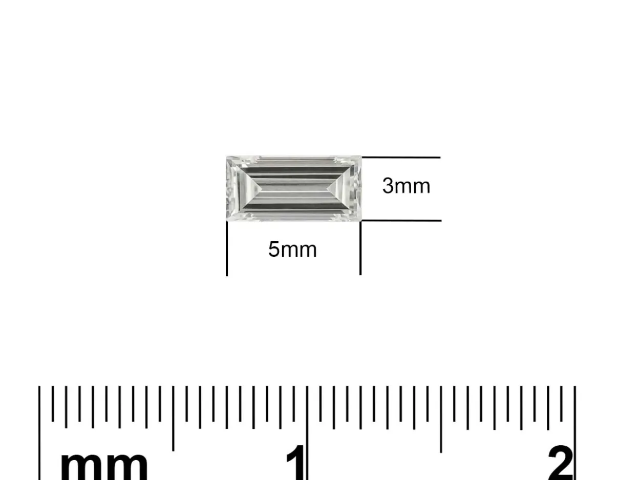 Lab Grown Diamond 0.35ct, Baguette Cut, D Colour Vs Clarity, 5x3mm