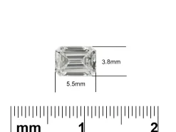 Lab Grown Diamond 0.50ct, Emerald Cut, D Colour Vs Clarity, 5.5x3.8mm