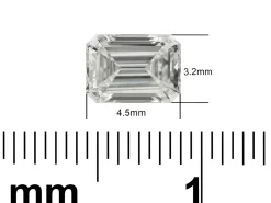 Lab Grown Diamond 0.30ct, Emerald Cut, D Colour Vs Clarity, 4.5x3.2mm