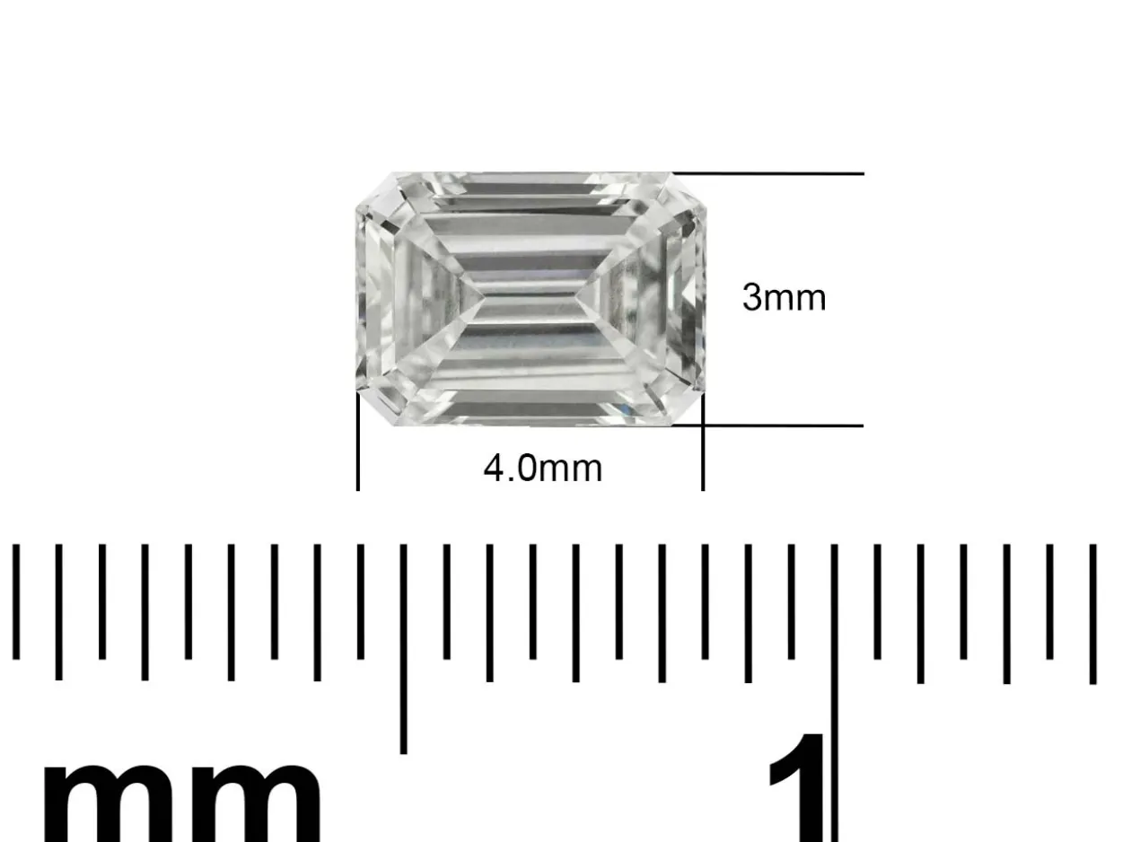 Lab Grown Diamond 0.23ct, Emerald Cut, D Colour Vs Clarity, 4x3mm