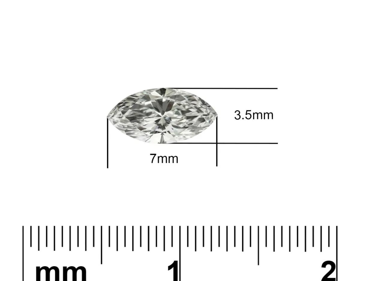 Lab Grown Diamond 0.31ct, Marquise Cut, D Colour Vs Clarity, 7x3.5mm