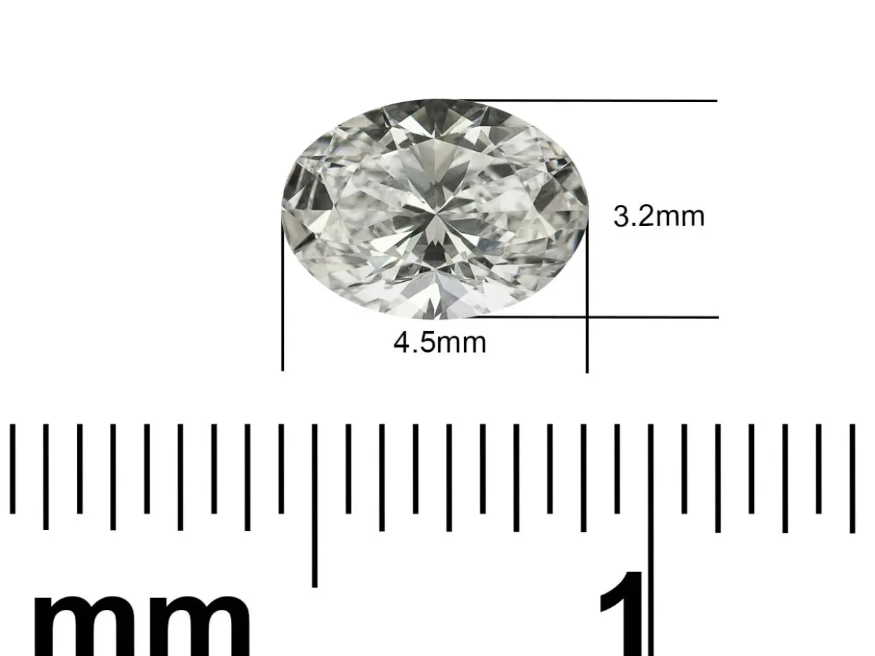 Lab Grown Diamond 0.21ct, Oval Cut, D Colour Vs Clarity, 4.5x3.2mm