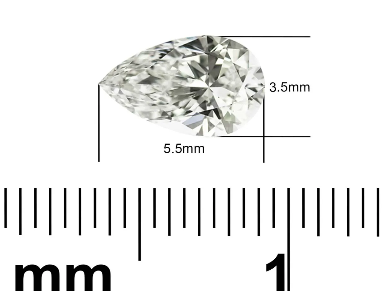 Lab Grown Diamond 0.25ct, Pear Cut, D Colour Vs Clarity, 5.5x3.5mm