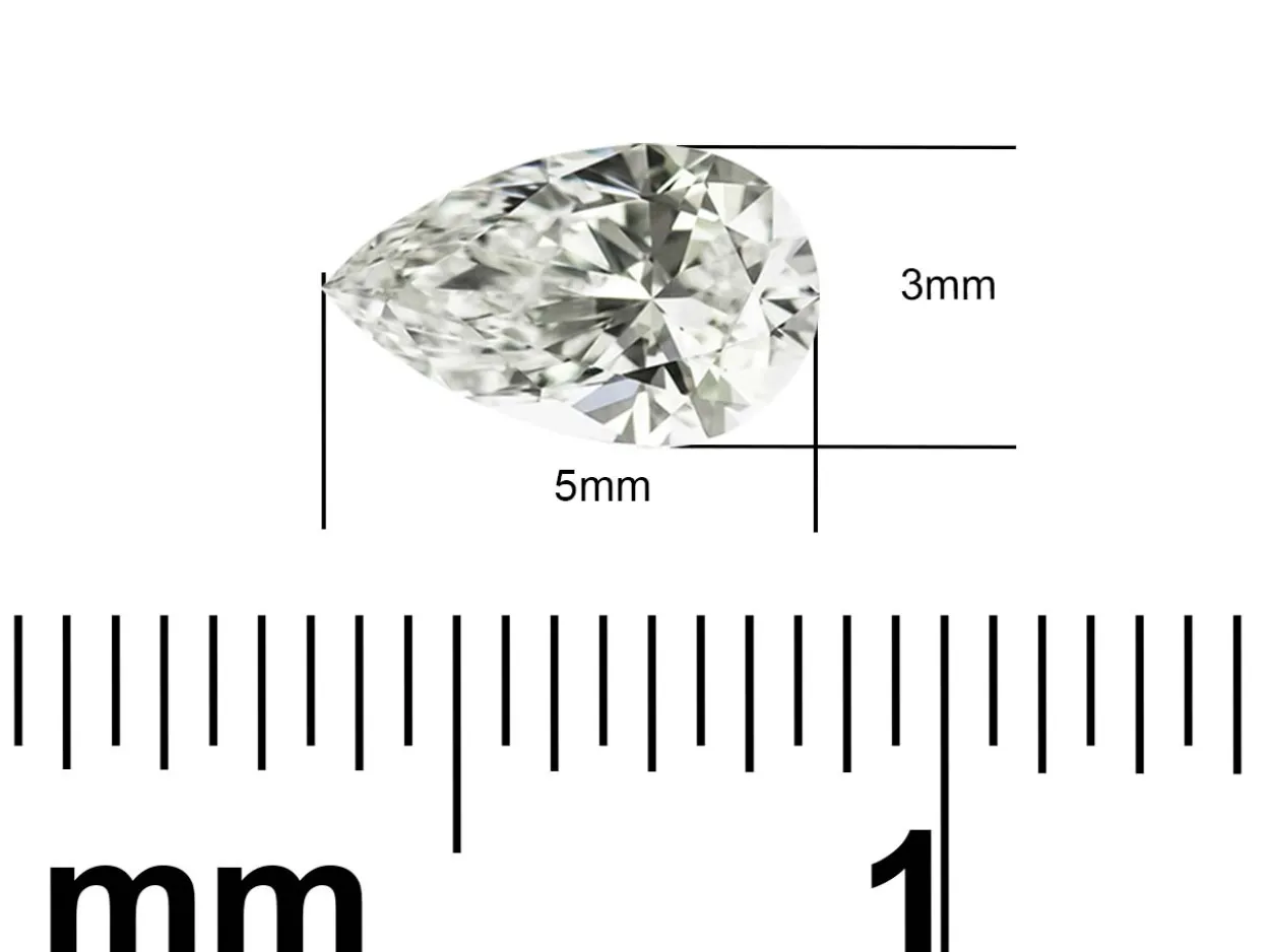 Lab Grown Diamond 0.20ct, Pear Cut, D Colour Vs Clarity, 5x3mm