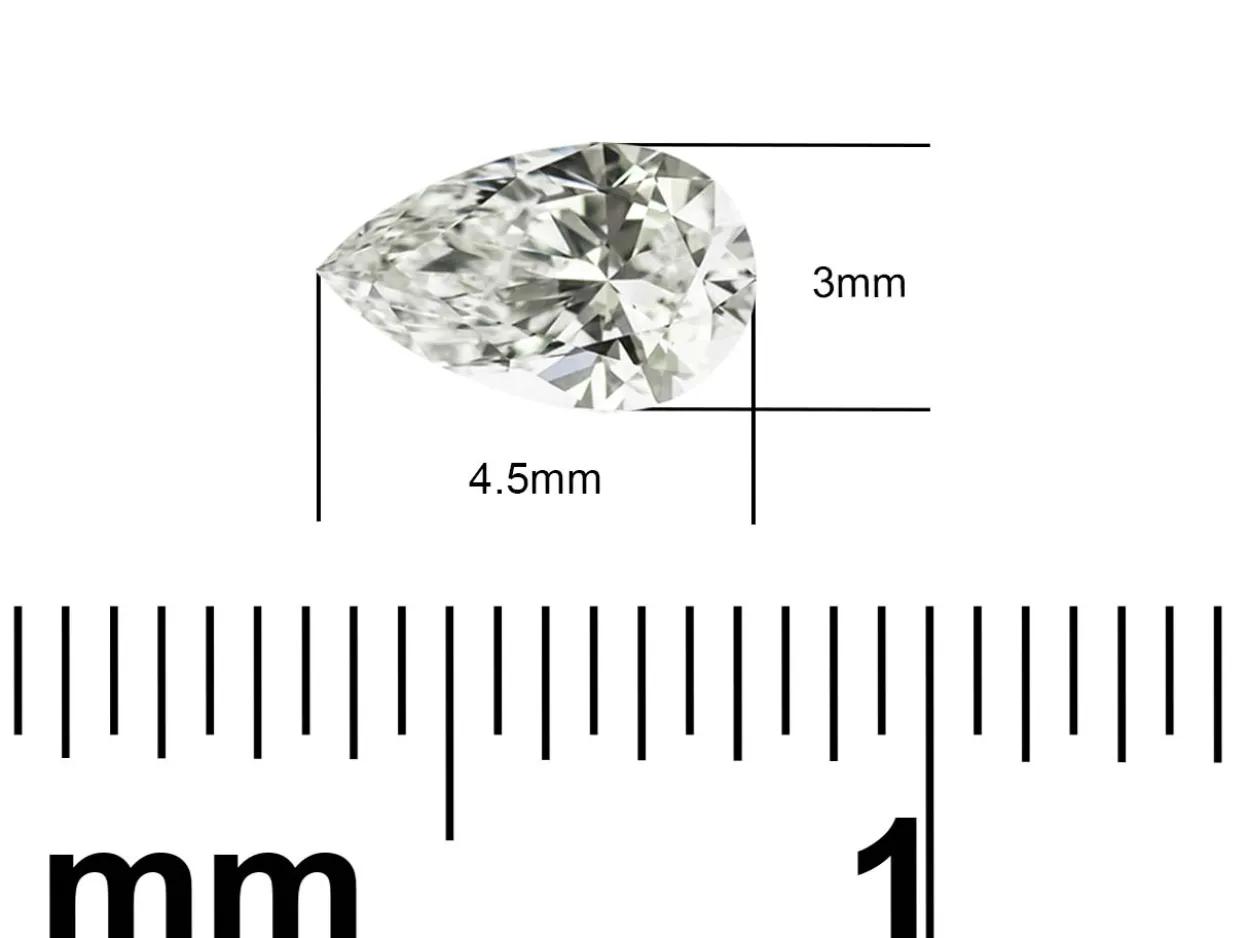 Lab Grown Diamond 0.17ct, Pear Cut, D Colour Vs Clarity, 4.5x3mm