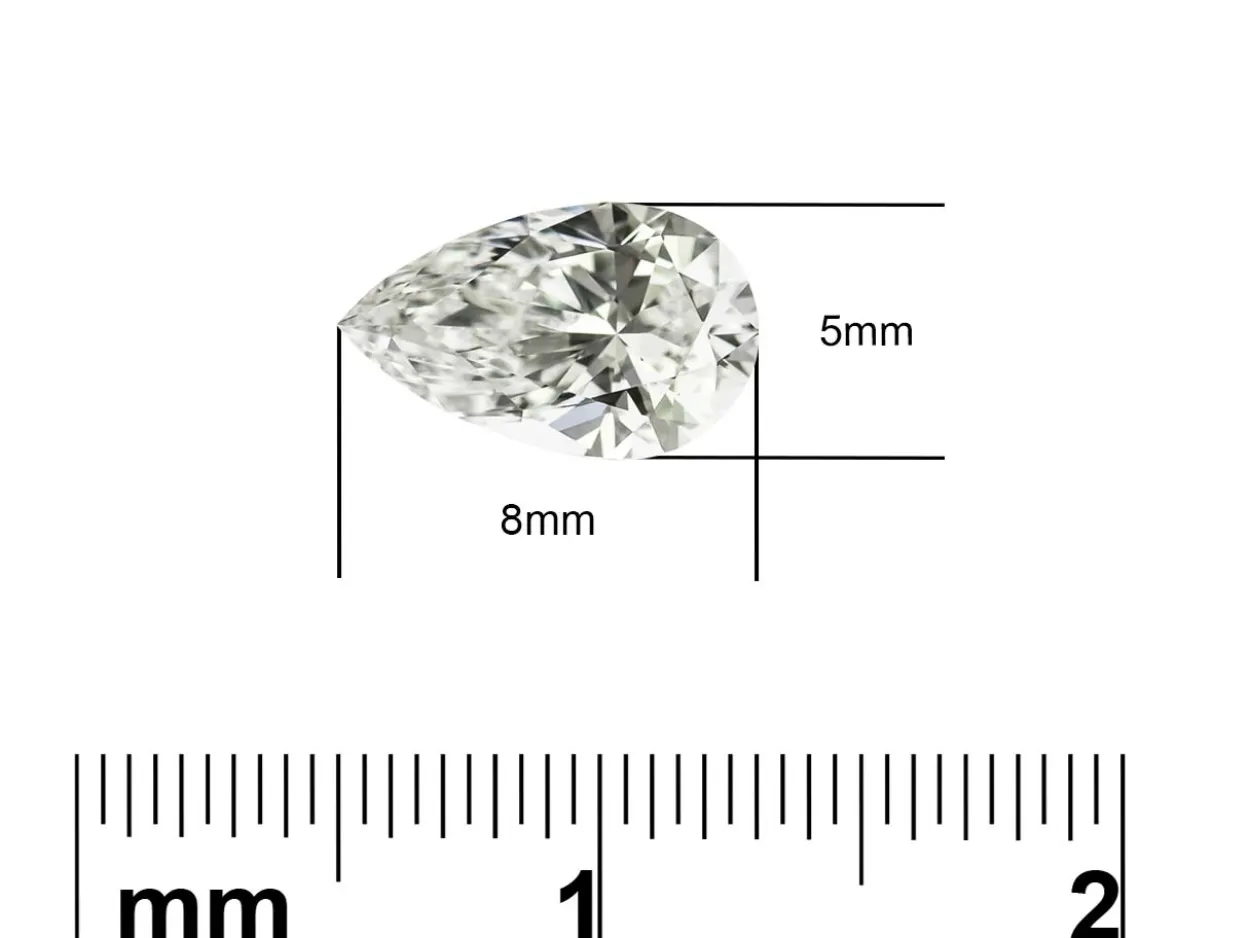 Lab Grown Diamond 0.70ct, Pear Cut, D Colour Vs Clarity, 8x5mm