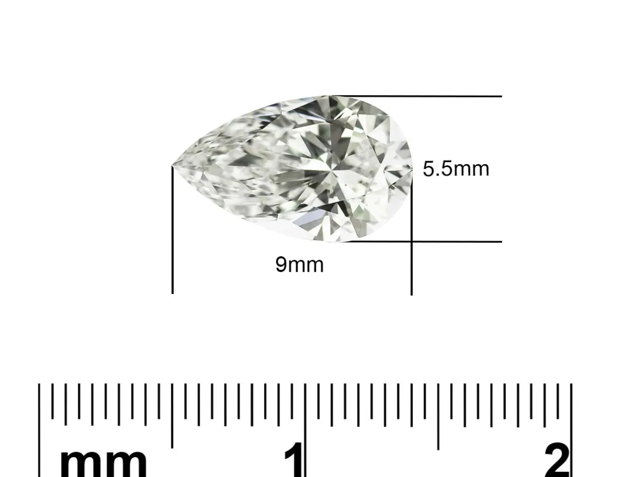 Lab Grown Diamond 1.00ct, Pear Cut, D Colour Vs Clarity, 9x5.5mm