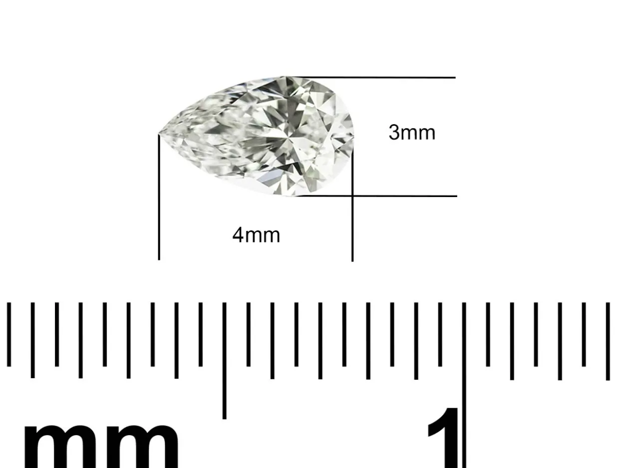 Lab Grown Diamond 0.15ct, Pear Cut, D Colour Vs Clarity, 4x3mm