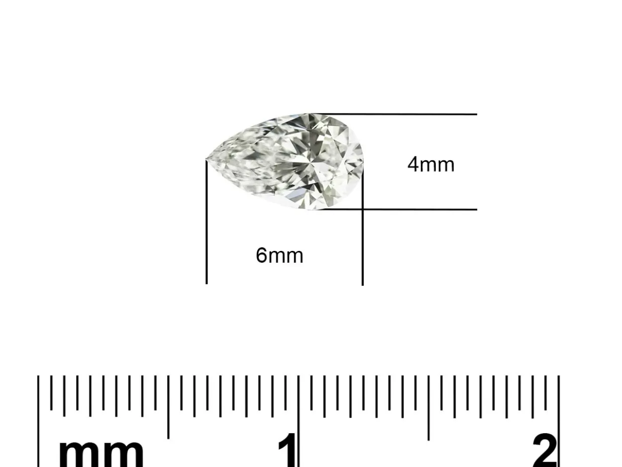 Lab Grown Diamond 0.35ct, Pear Cut, D Colour Vs Clarity, 6x4mm