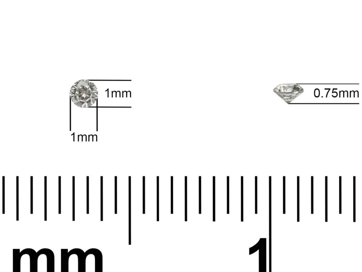 Lab Grown Diamond 0.03ct, Round Brilliant Cut, D Colour Vs Clarity, 2mm